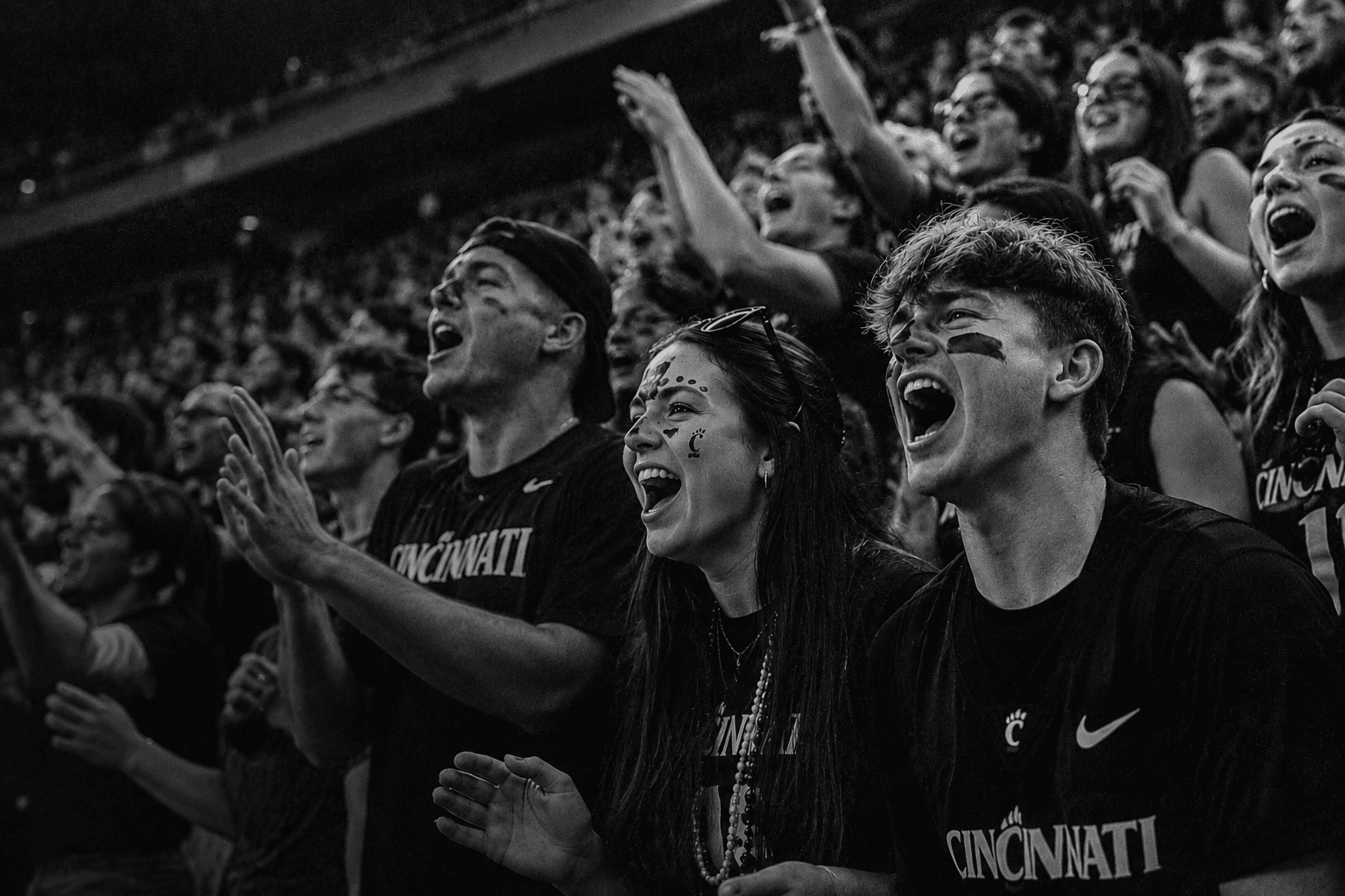 Students cheering in the student section